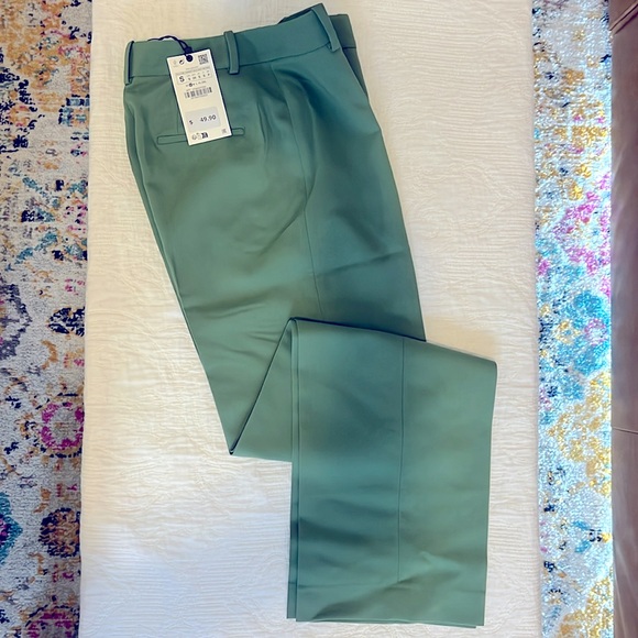 NWT Zara Light Green Tailored Pants - Mint Green - Picture 2 of 5